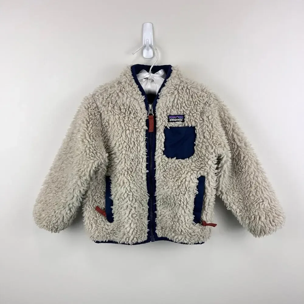 Patagonia Baby Retro-X Fleece Jacket Natural w/ Navy 2T